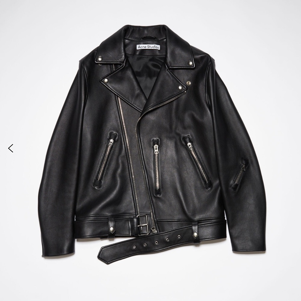 Acne Studios leather biker jacket, black